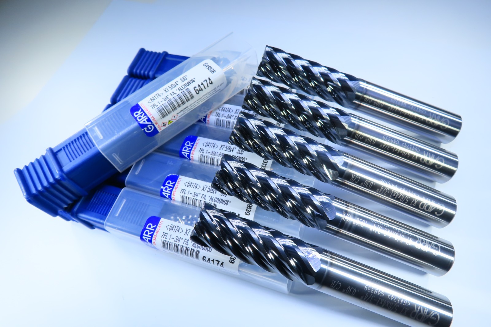 LOT ( 5 PCS ) NEW 5/8" GARR VX-7 SERIES 7 FLUTE ALCRONOS 64174 CARBIDE END MILL