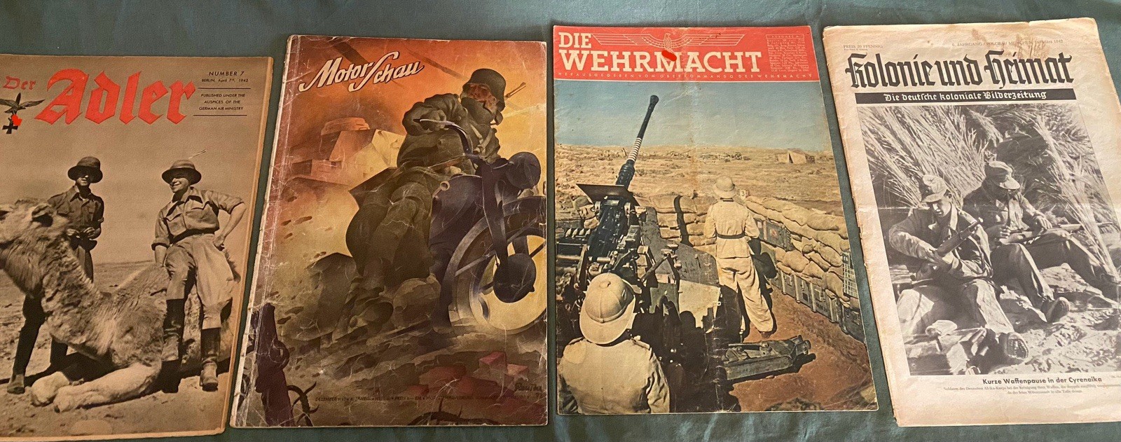 Vintage Original WW2 Magazines Rare Afrika Korps Motorschau Art