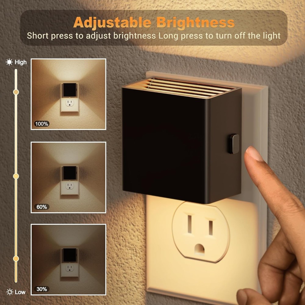 JandCase Night Light, Automatic Lights Plug into Wall, 2 Pack, 3000K-1