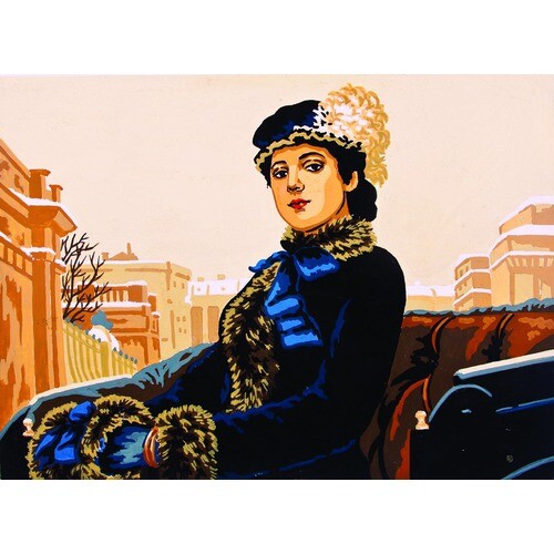 "Lady" Printed Needlepoint Tapestry Canvas 6265