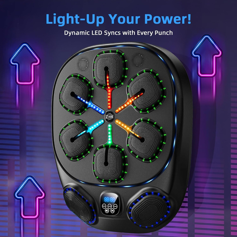 Music Boxing Machine with LED Lights & Bluetooth Speaker – Interactive Punching