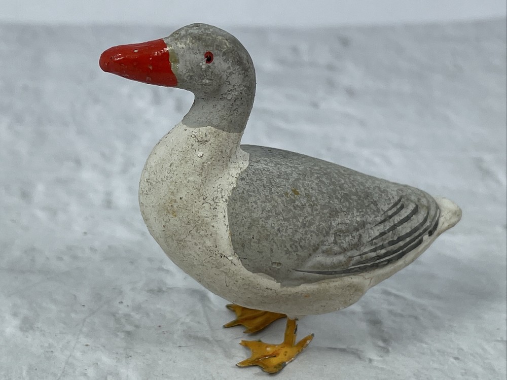 Antique German Putz Bird Goose Figure Elastolin Lineol Composition EUC