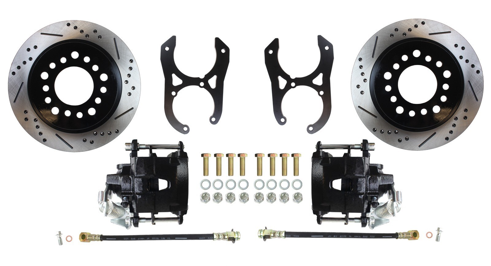 88-00 Chevy C1500 Front & Rear Disc Brake Conversion, Black PC Calipers