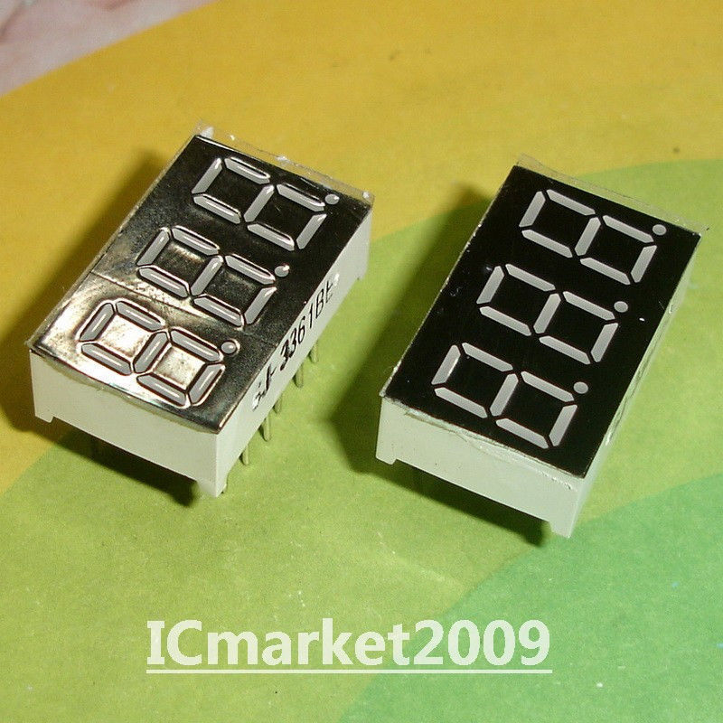 10 PCS 3 Digit 0.36 inch RED NUMERIC LED DISPLAY COMMON ANODE 3Bit LD-3361BS