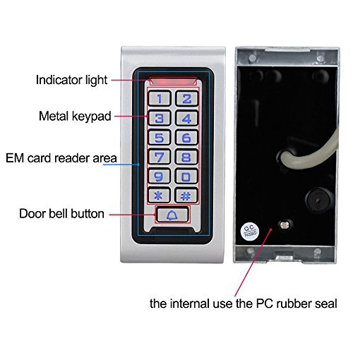 HFeng Standalone IP68 Waterproof RFID Access Control Keypad Metal Card Reader...