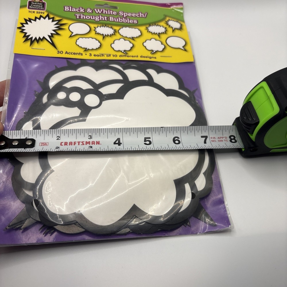 Teacher Created Resources Black & White Speech/Thought Bubbles accents.