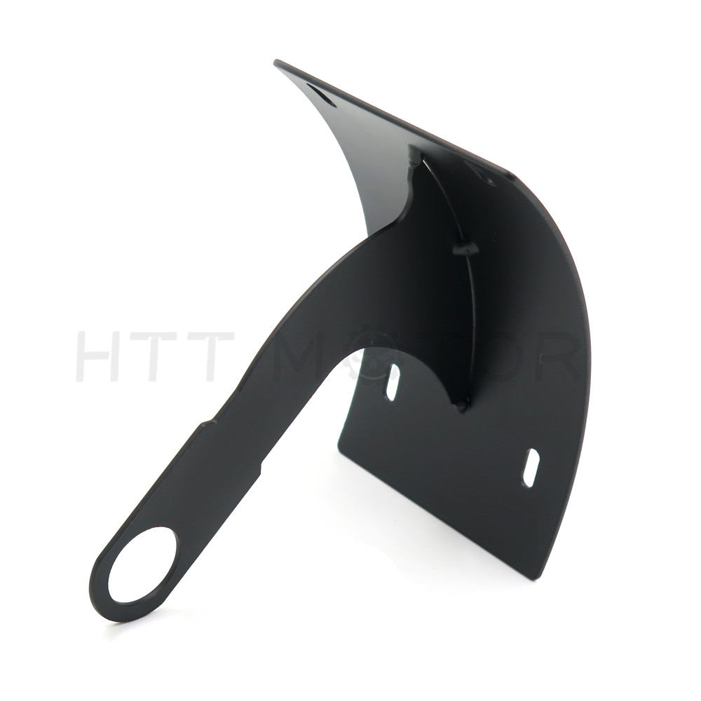 Black Curved License Plate Relocator Frame Bracket Mount Tag Holder for 1" axle