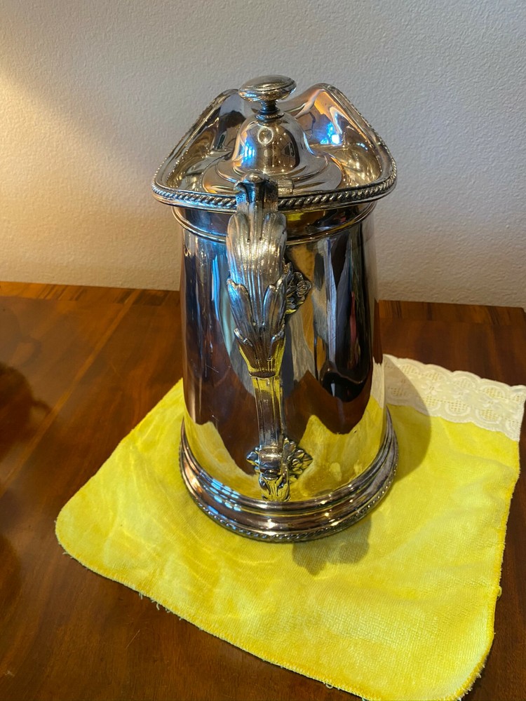 Estate Large Hinged Silverplate Water Pitcher