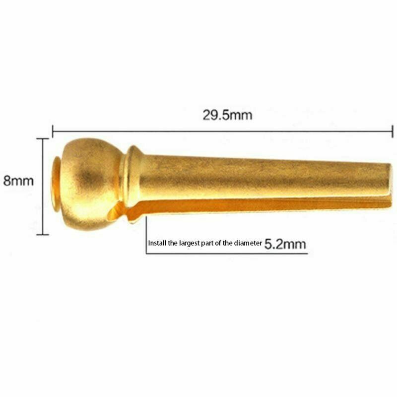 6pcs Set Acoustic Electric Guitar String Bridge Pins Solid Copper Brass Endpin