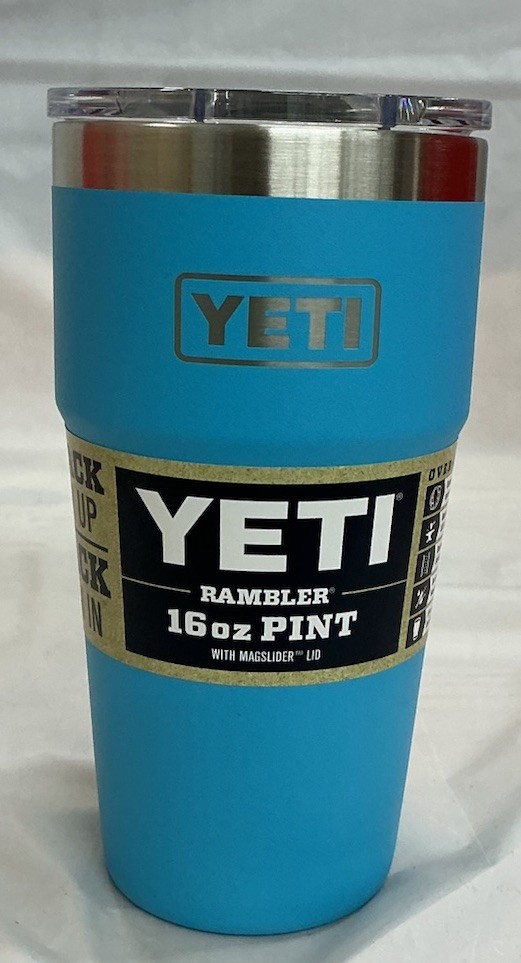 YETI Reef Blue Rambler 16 oz STACKABLE PINT w/MAGSLIDER Lid