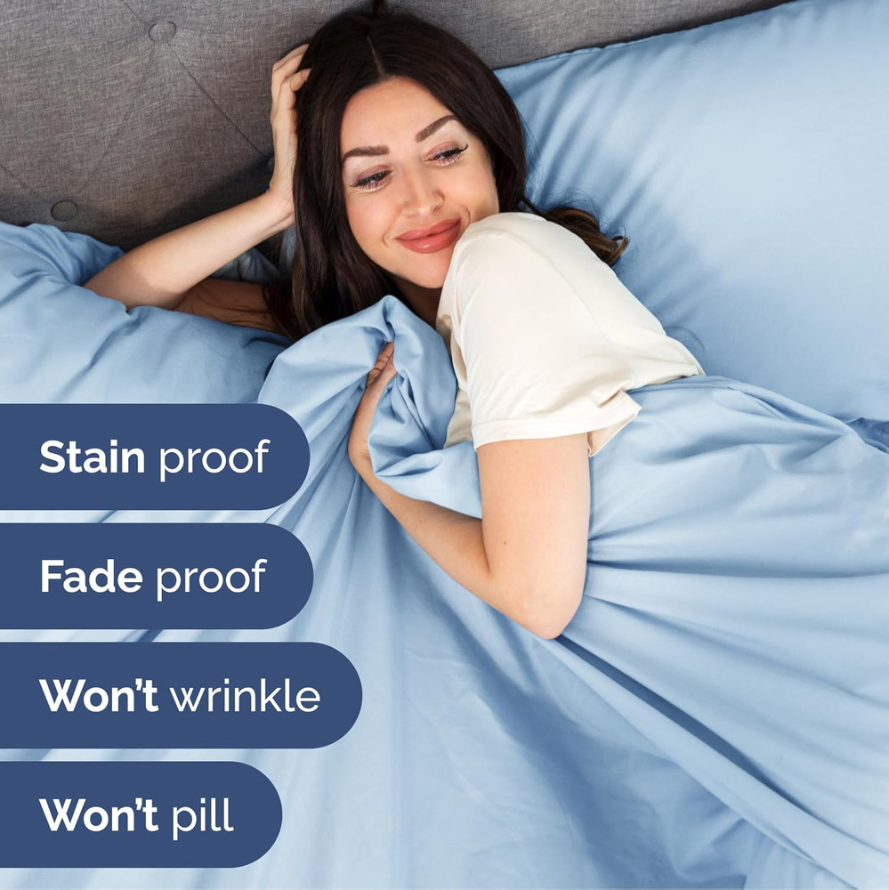 Extra Deep Split King Sheet Set - 7 Piece Breathable & Cooling Sheets - Hotel Lu