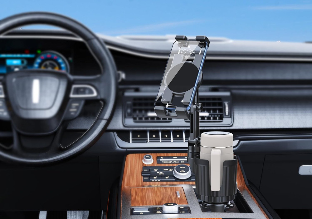 Cup Holder Tablet Mount, Ipad Cup Holder Car Mount with Adjustable Arm for Table