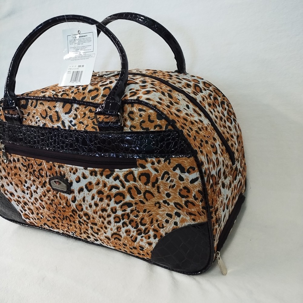 Gloria Vanderbilt Carryon Rolling Weekend Overnight Bag Telescoping Handle 19.5"