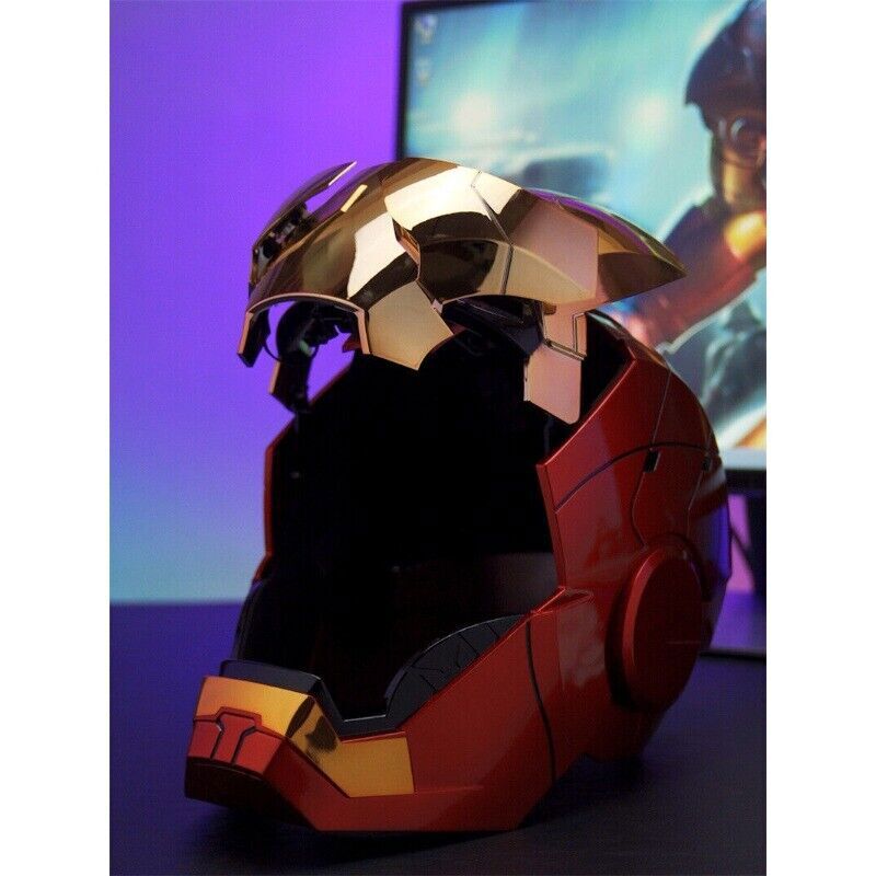 New Autoking Iron Man Gold MK5 Helmet Electronic Voice Activated Open&Close Mask