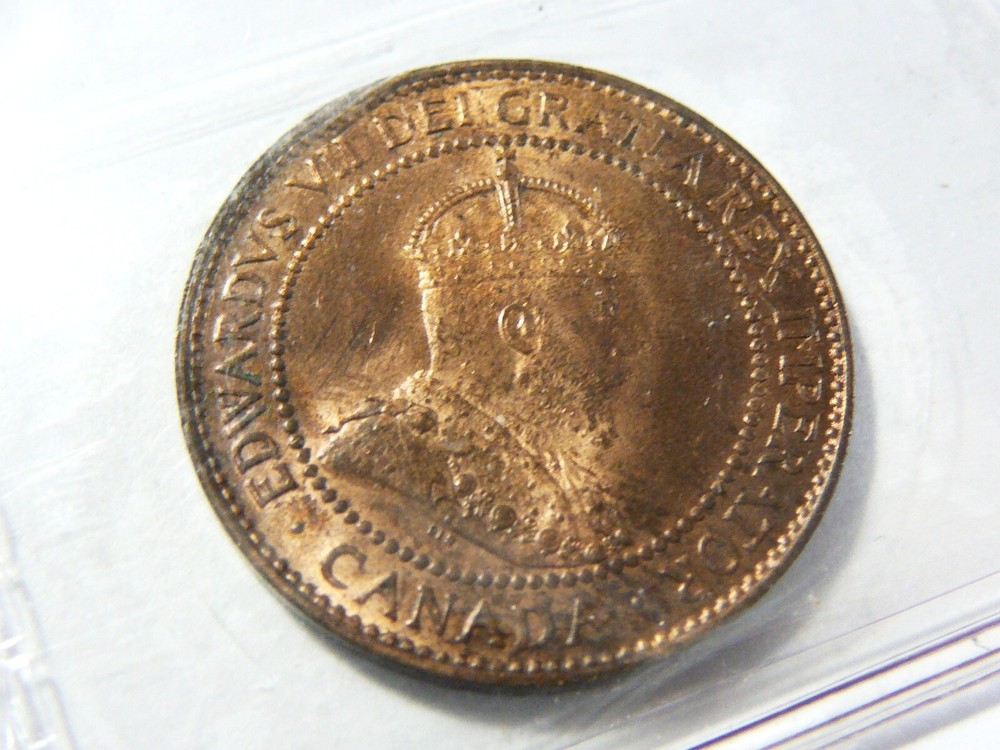 1908 1c ICCS MS-63 Red Brown Canada Cent