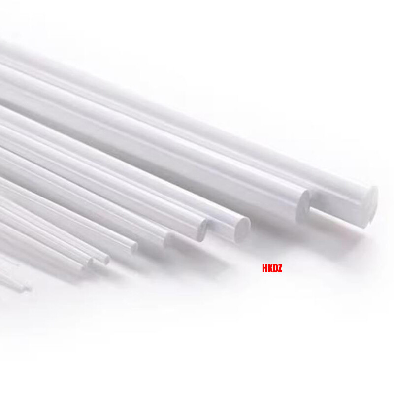 Ø1mm-15mm ABS Plastic Solid Round Rods Bar White 250mm DIY Model Material Craft