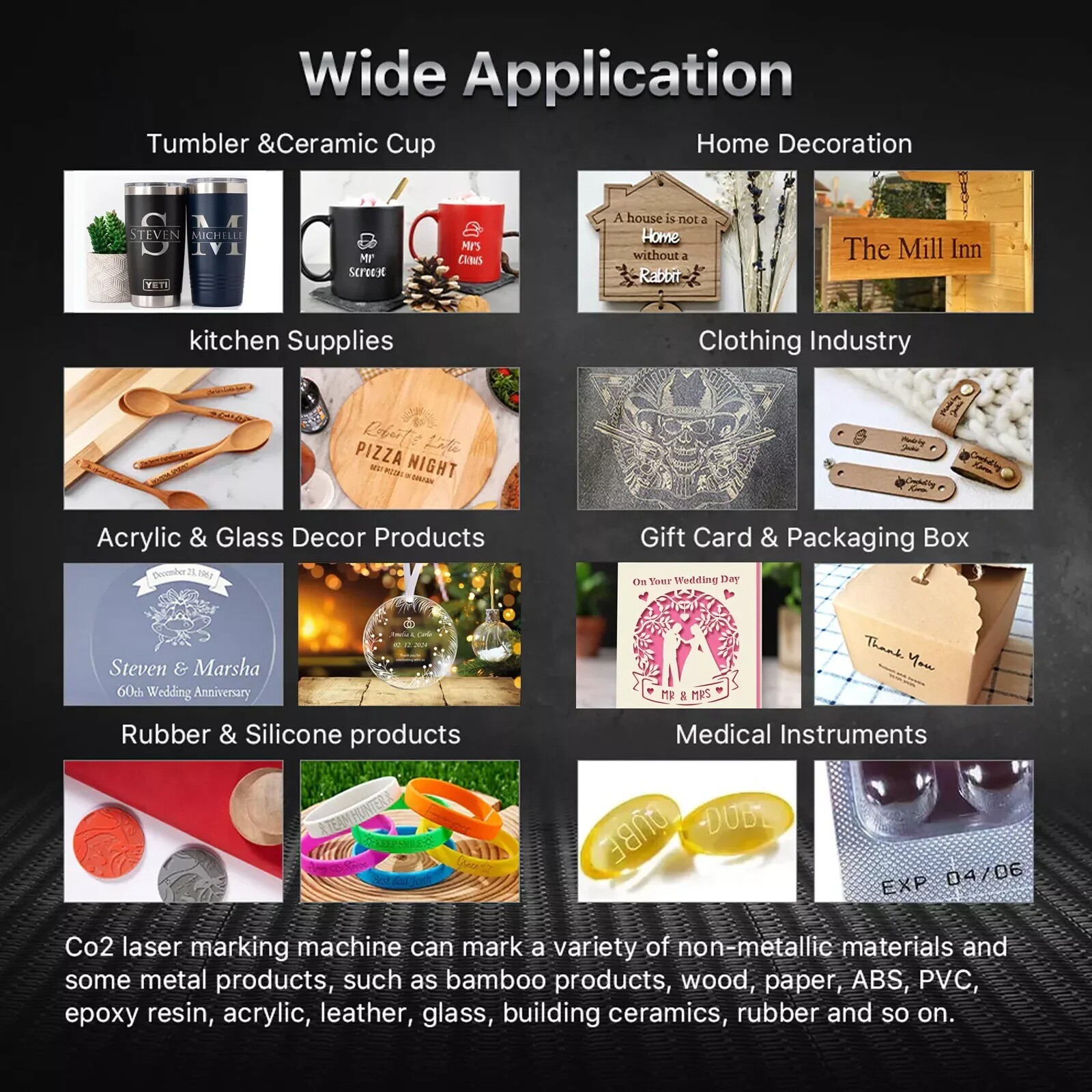 CRD 35W CO2 Galvo RF Laser Marking Machine Laser Marker Engraver Ornament