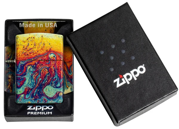 Zippo Premium Windproof Lighter Mixed Abstract Flame Design USA 1CT