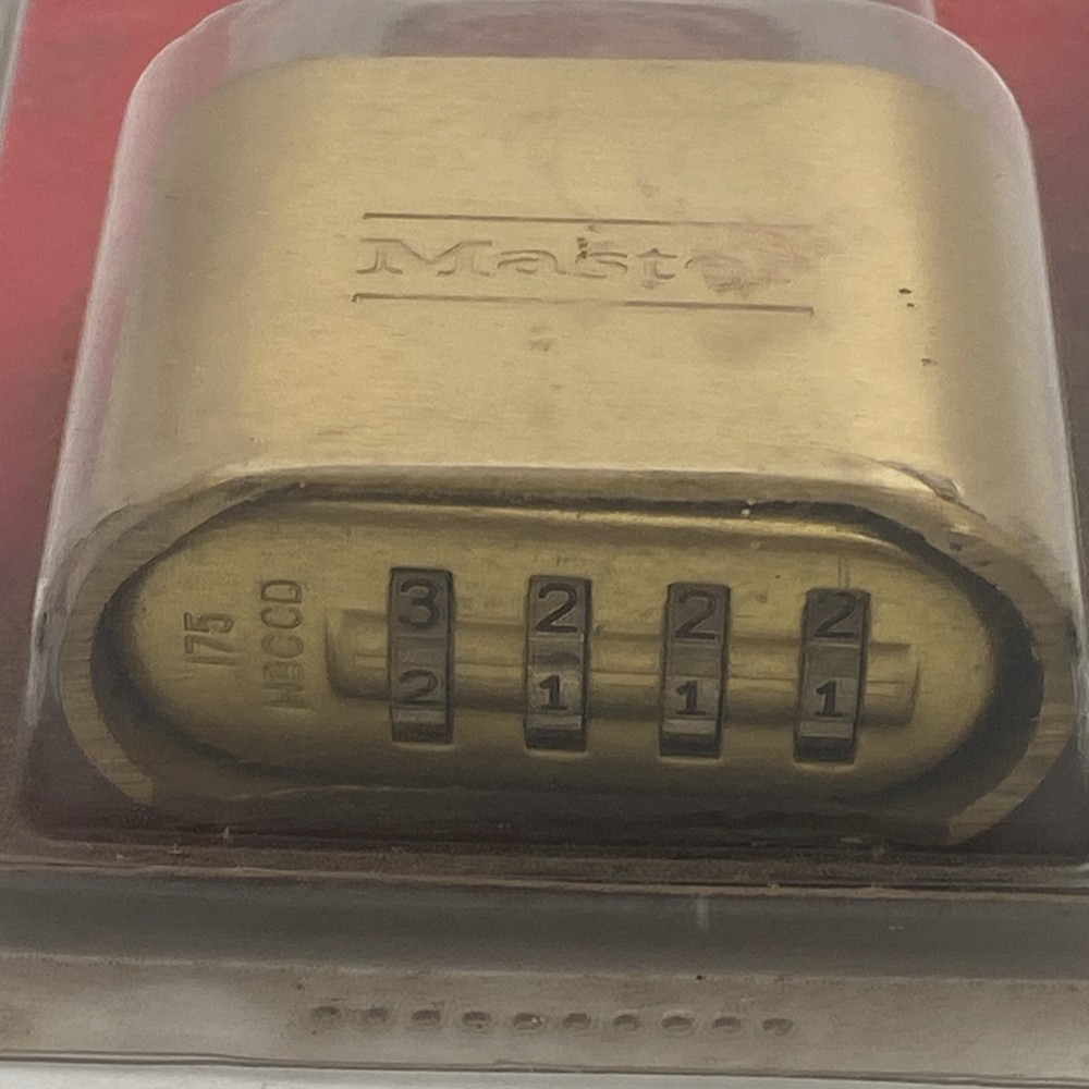 NEW Master Lock Resettable Combination Padlock 2" wide Brass 175D