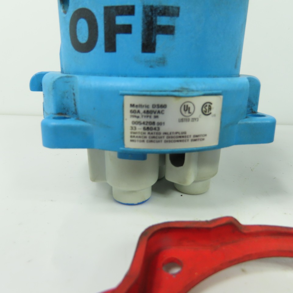 Meltric 63-68043 DSN60 Industrial Inlet Plug 60A 480VAC 20HP 3P+G