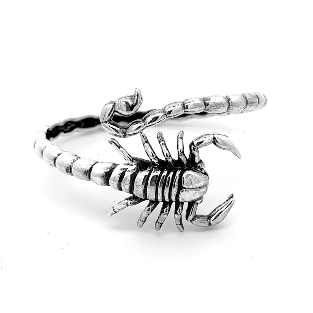 Scorpio Bangle in Solid 925 Silver – Bold Biker & Gothic Statement Bracelet