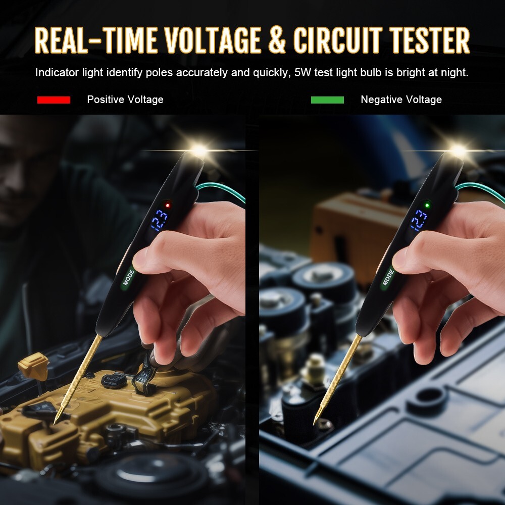 Car LCD Digital Electric Voltage Tester Pen Power Probe Testing Diagnostic Tool