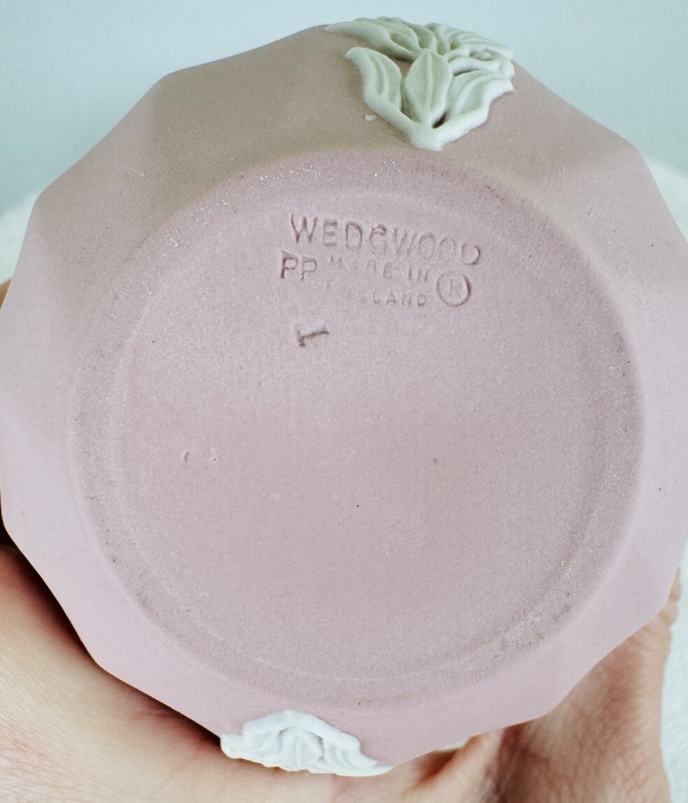 Wedgwood Pink Jasperware Dancing Hours Still Vase Fluted 5.5” Rare Vintage