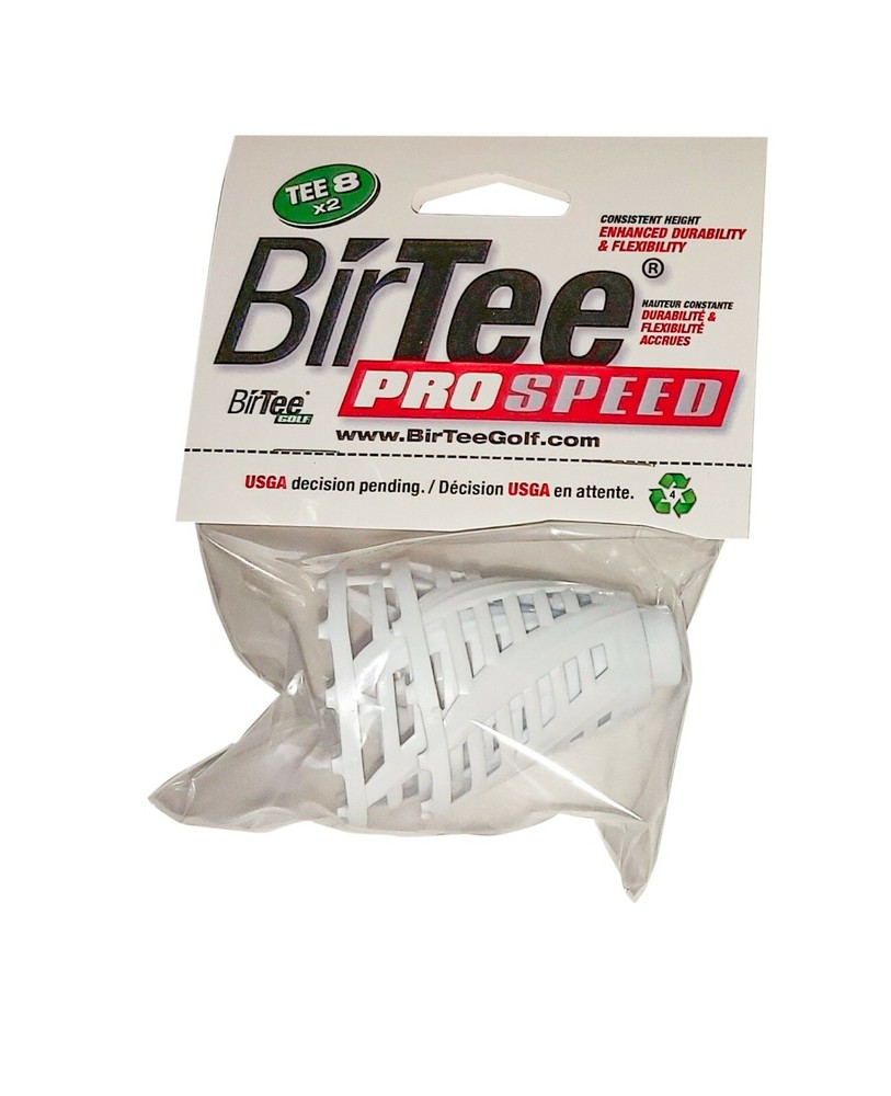 BirTee Pro Golf Tees - Size #8 (2") - 2 Tees Per Pack - For Winter/Simulators