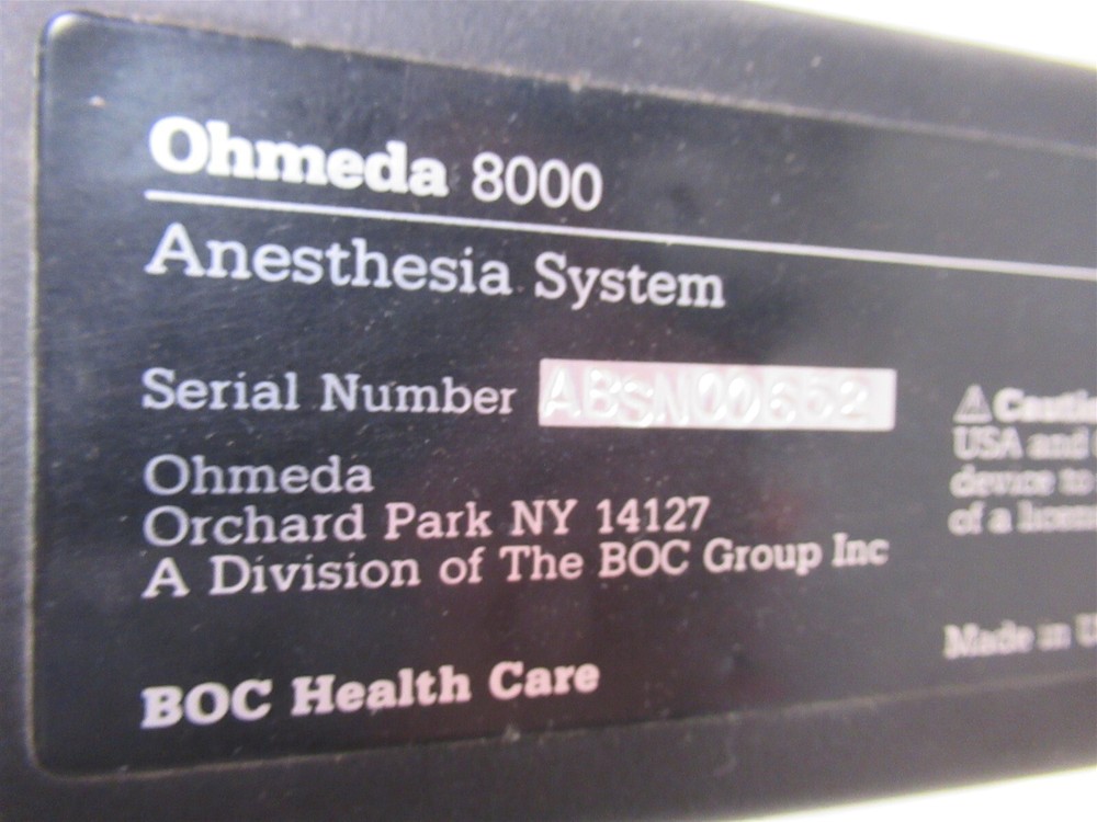 Ohmeda 8000 Anesthesia System Gas Distribution Bar For Machine
