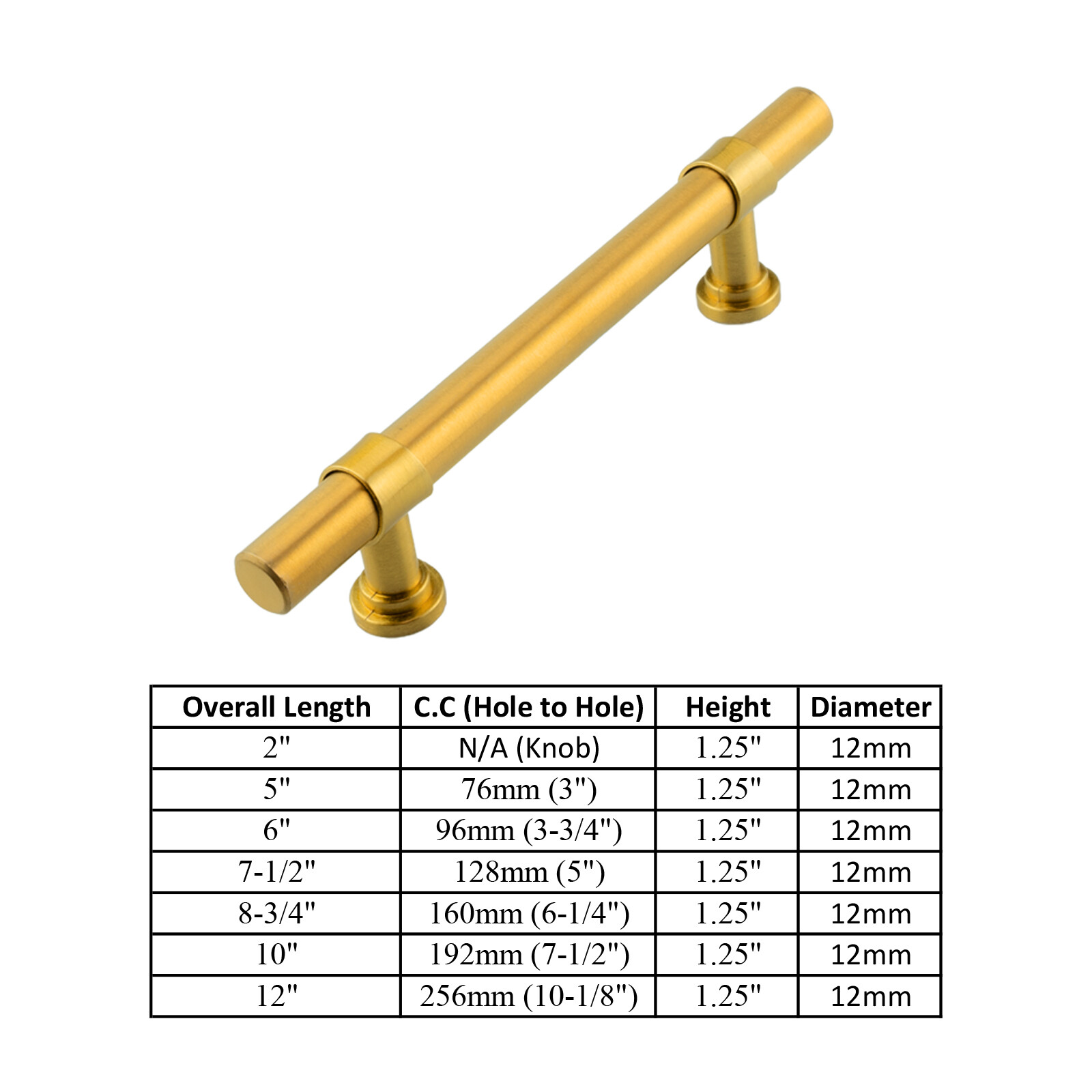 Brushed Gold Modern Kitchen Cabinet Handles Drawer Pulls Knobs Stainless Steel