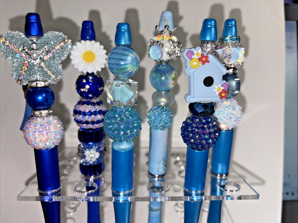 6 Handcrafted FANCY Beaded Pens