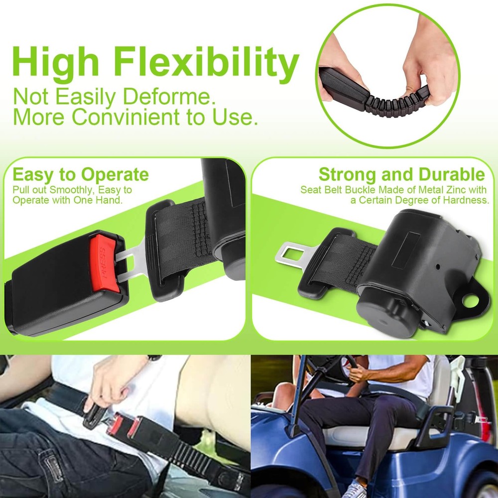 LEAPGOMAX Retractable 61" DOT Seatbelts, Universal 2 Point Adjustable 1 Set
