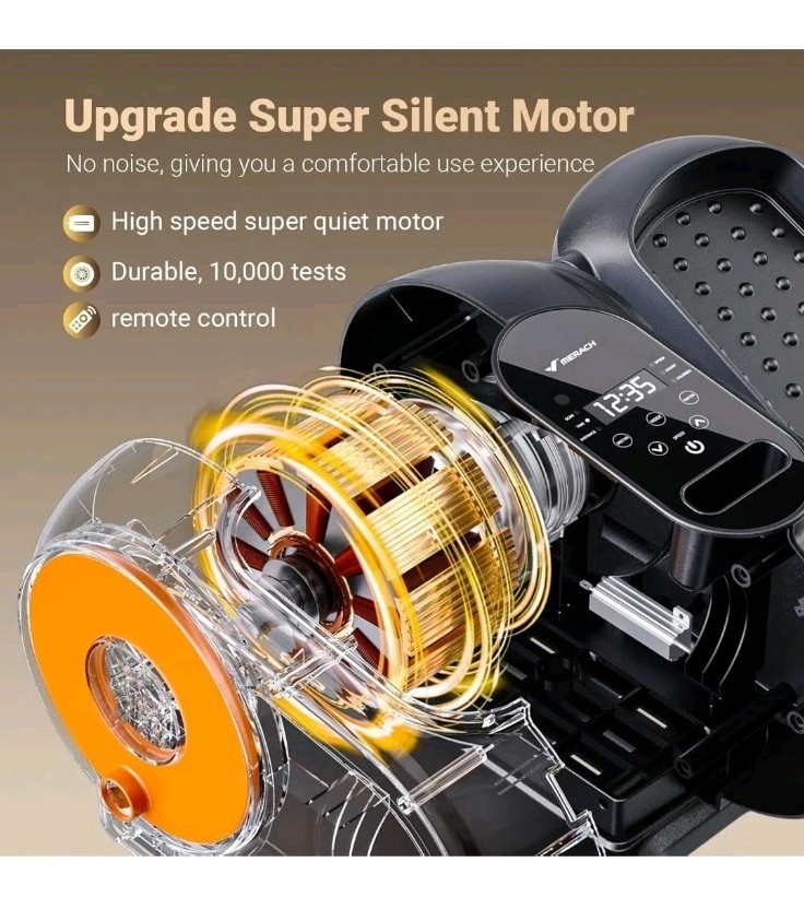 Merach MR-E37 Under Desk Elliptical Leg Exerciser W LCD Screen W Remote Control