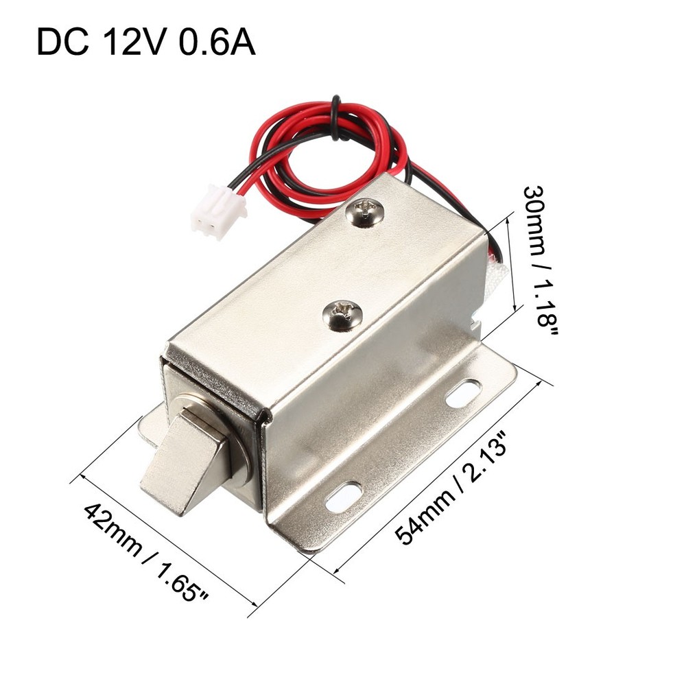 DC 12V 0.6A 11.4mm Electromagnetic Solenoid Lock Assembly