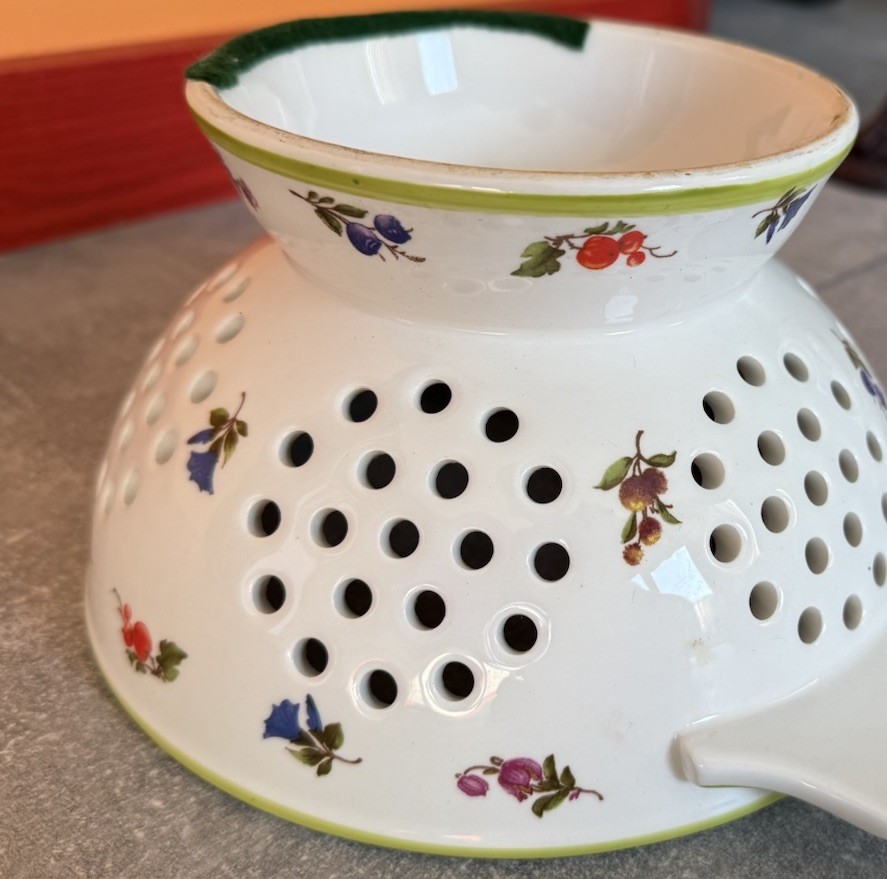 Porcelain Strainer Sieve Colander Floral Pattern