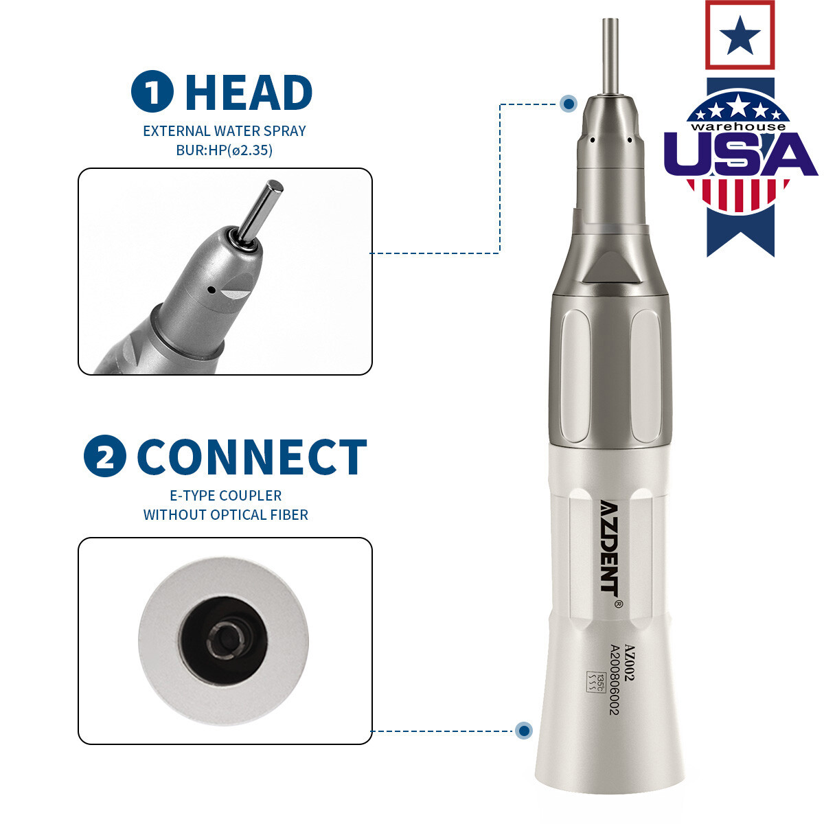 Dental Kit de pieza de mano turbina fibra óptico LED de alta y baja velocidad