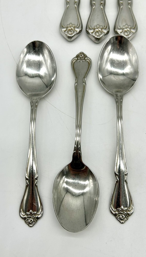 13 Pc Lot 1881 Rogers Stainless Oneida Flatware Arbor Rose Flatware Spoon Fork