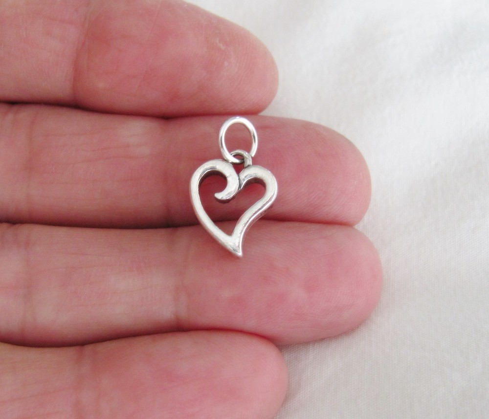 Sterling Silver 14mm 2 sided Heart charm