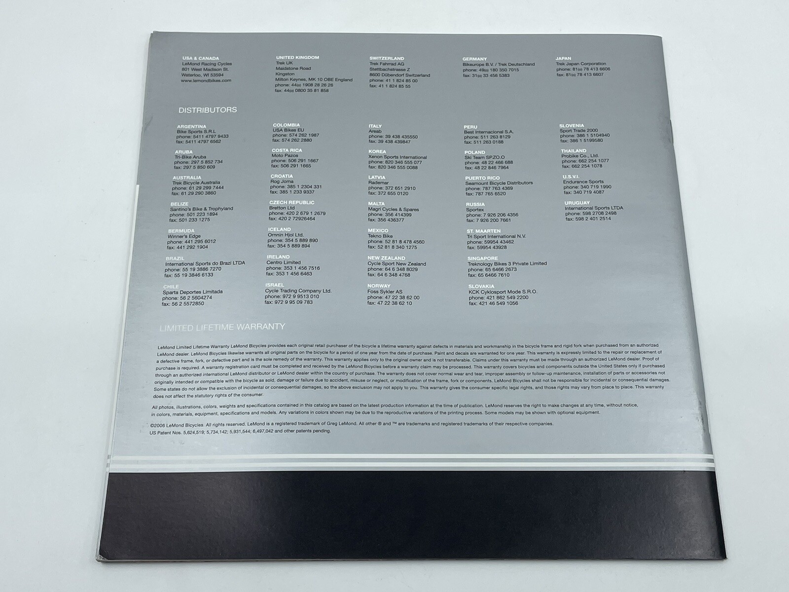 NEW 2006 GREG LEMOND Racing Bicycles Full-Line Catalog Road Vintage Cycling