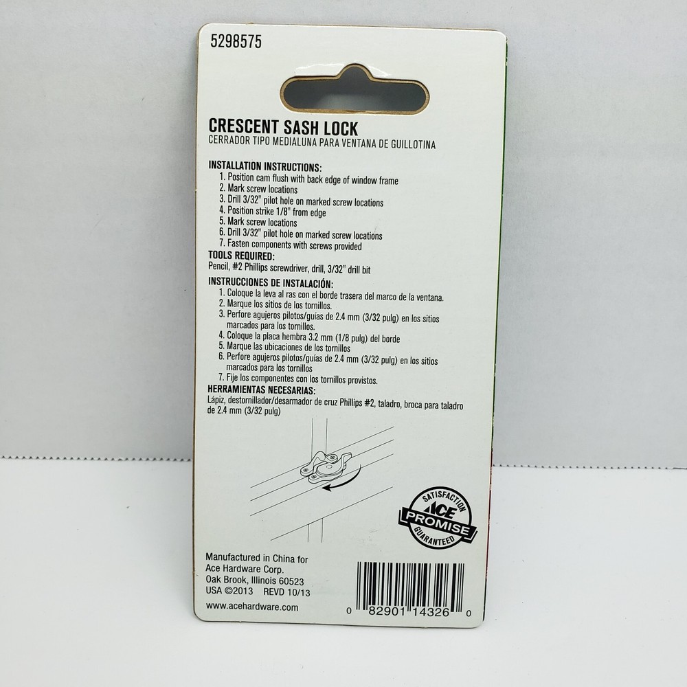 ACE Crescent Sash Lock Chrome #5298575