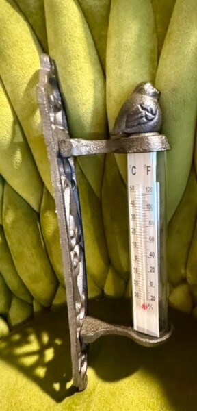 Metal Cast Iron Thermometer Bird Wall Indoor Outdoor Farmhouse Garden Decor NEW