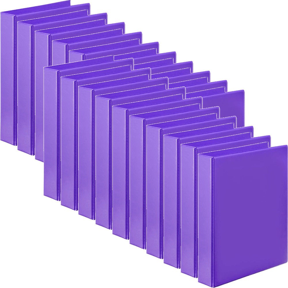 NEW Marbig Clear View Insert Ring Binder Folder 2D 25mm A4 Purple 20 Pack