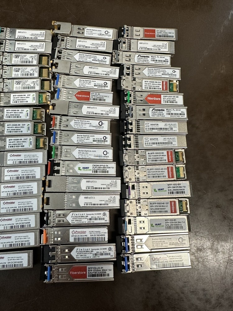 HUGE LOT - 81 Various Optical Transceiver Switch Module 10BASE TO 1000BASE -