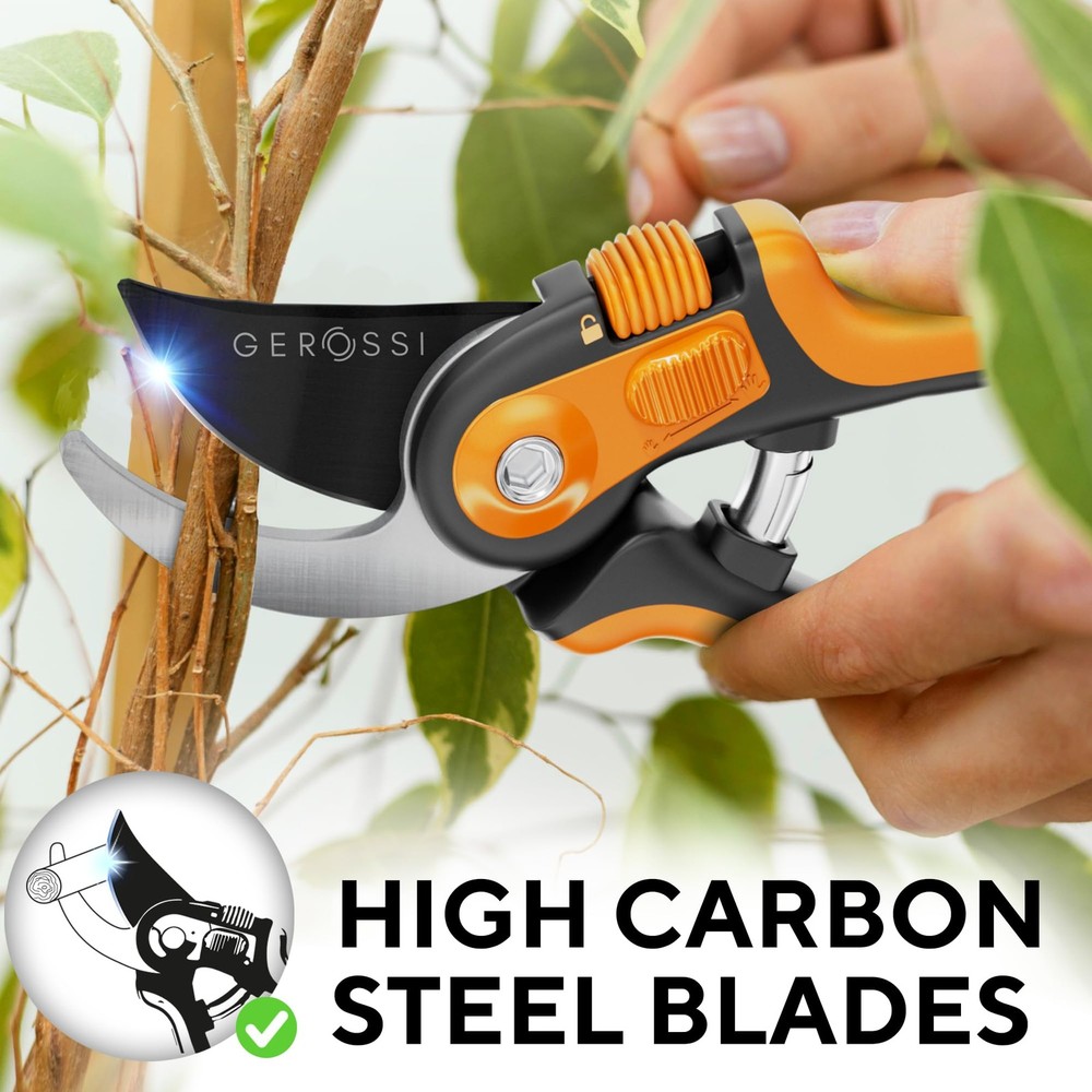 Bypass Pruning Shears with Ultra Sharp Blades - Premium Pruners w/Adjustable ...