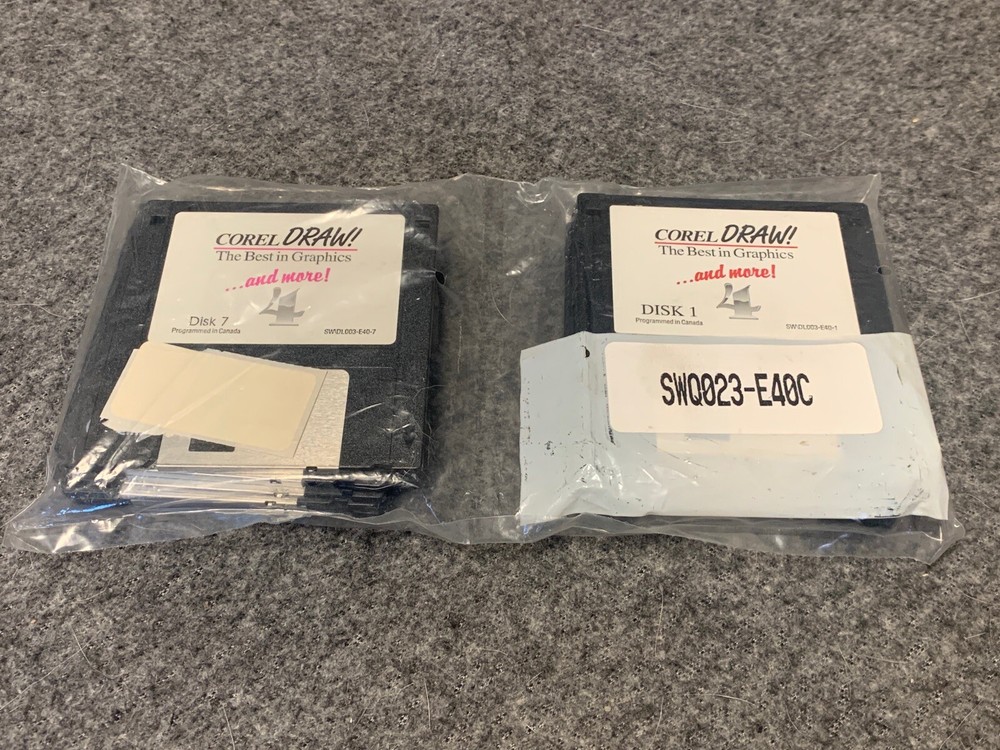 CorelDRAW! 4 Disk Set – 7 Floppy Disks – Vintage Graphic Design Software