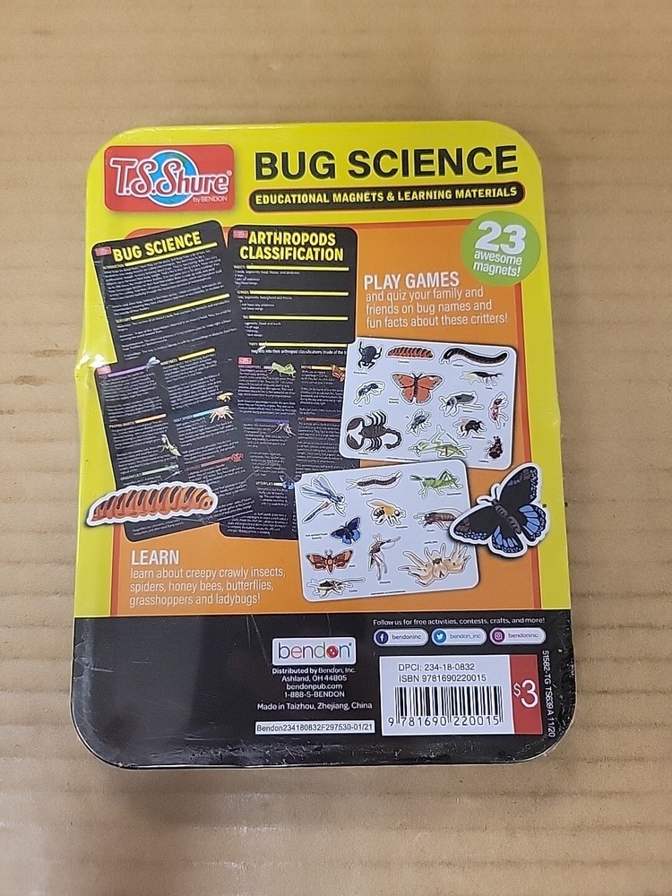 Bug Science S.T.E.M. Educational Learning Magnetic Tin T.S. Shure