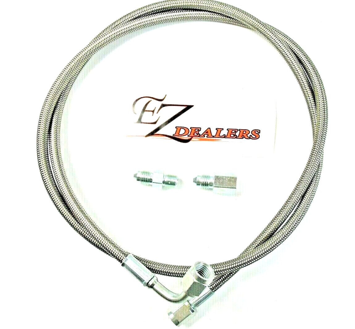 Gauge Line Kit Oil Fuel 48" Pressure Hose Braided 1/8" NPT Str. x 90 -4 AN JIC