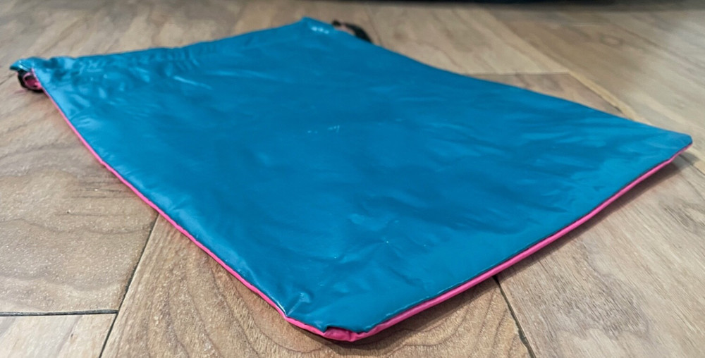 Pink and Green Drawstring Bag Suitable for Storing Wet Items