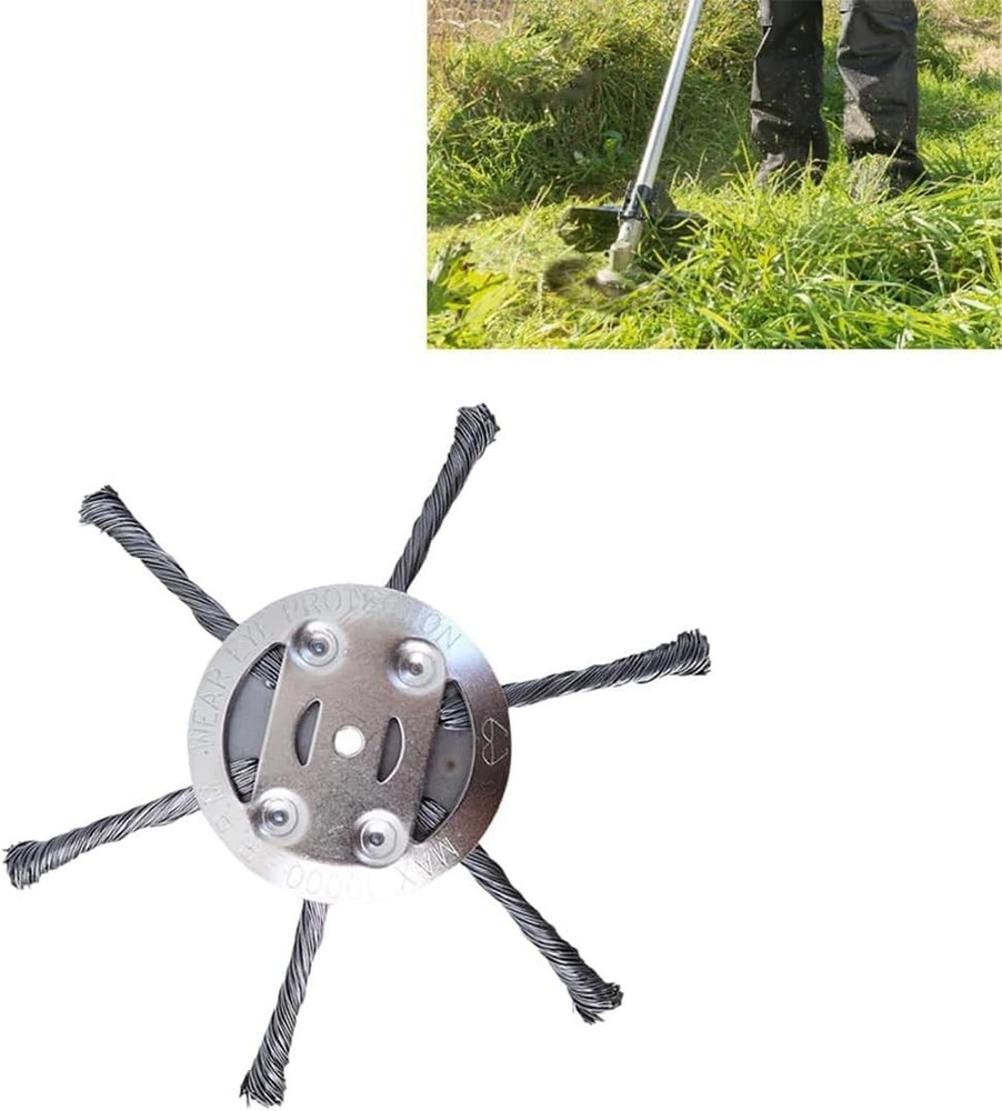 Steel Wire Grass Trimmer Head,2025 New String Replacement 6 Blade
