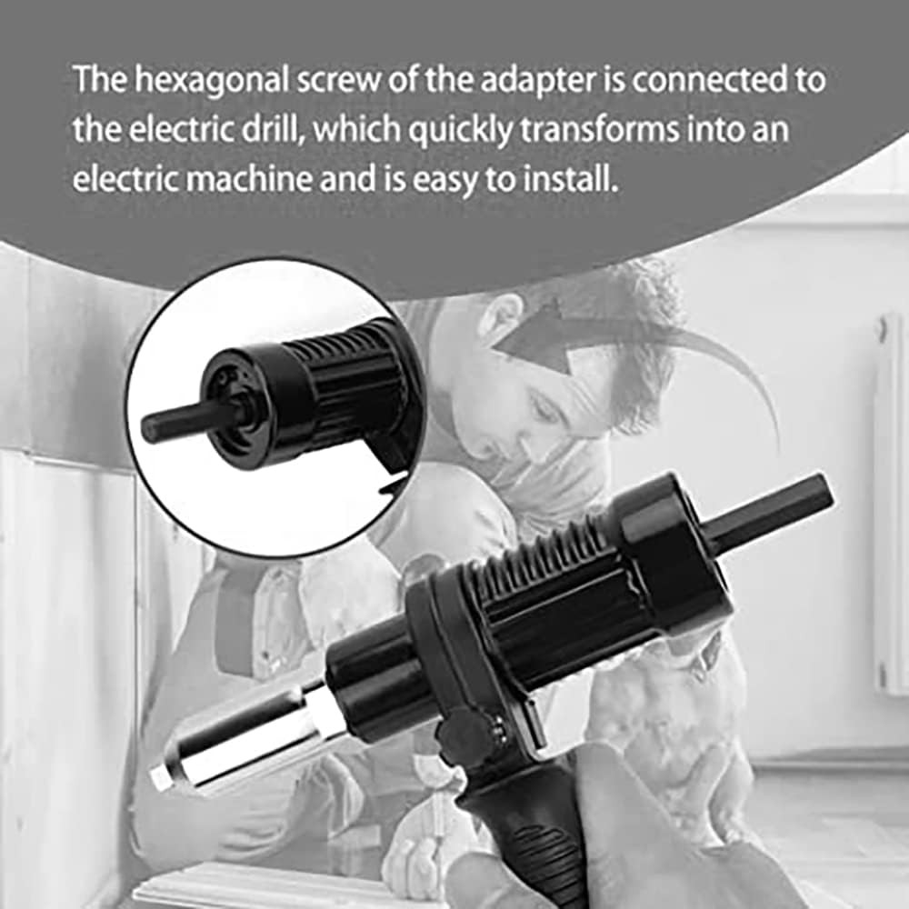 Rivet Gun Adapter Kit,Electric Power Drill Rivet Attachment,Easy Processing